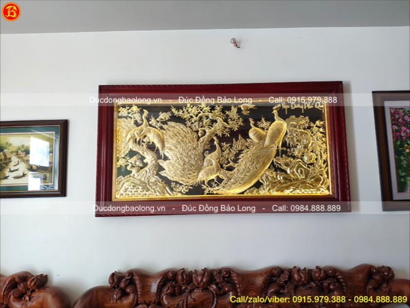 Tranh Ngọc Đường Phú Quý bằng đồng 1m7 x 90cm