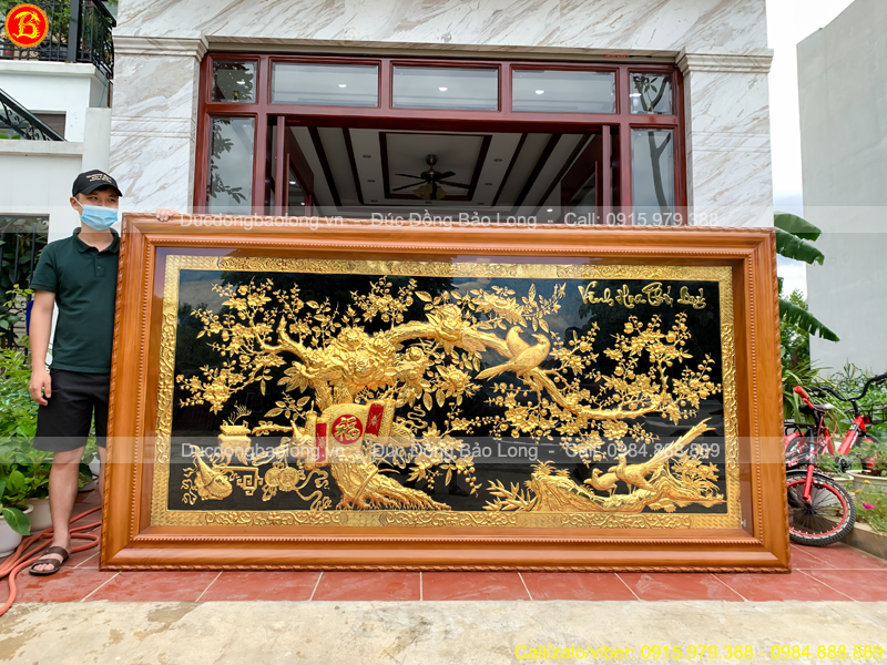 tranh Vinh Hoa Phú Quý Mạ vàng 2m86 x 1m7