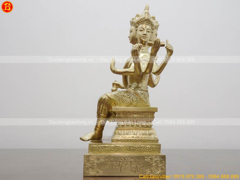 Tượng Phật Tứ Diện – Phạm Thiên bằng đồng Catut 69cm