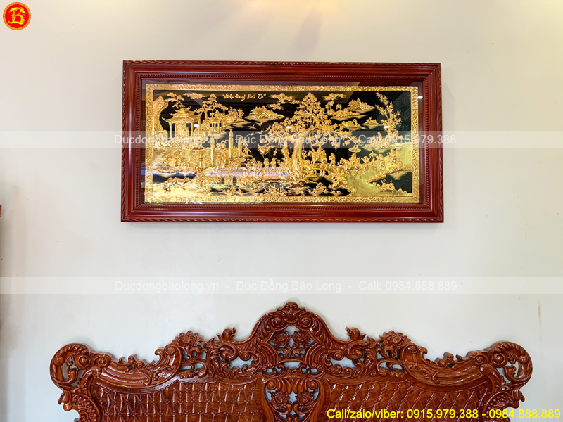Tranh Vinh Quy Bái Tổ 1m76 x 89cm Mạ vàng cho khách Lạng Sơn