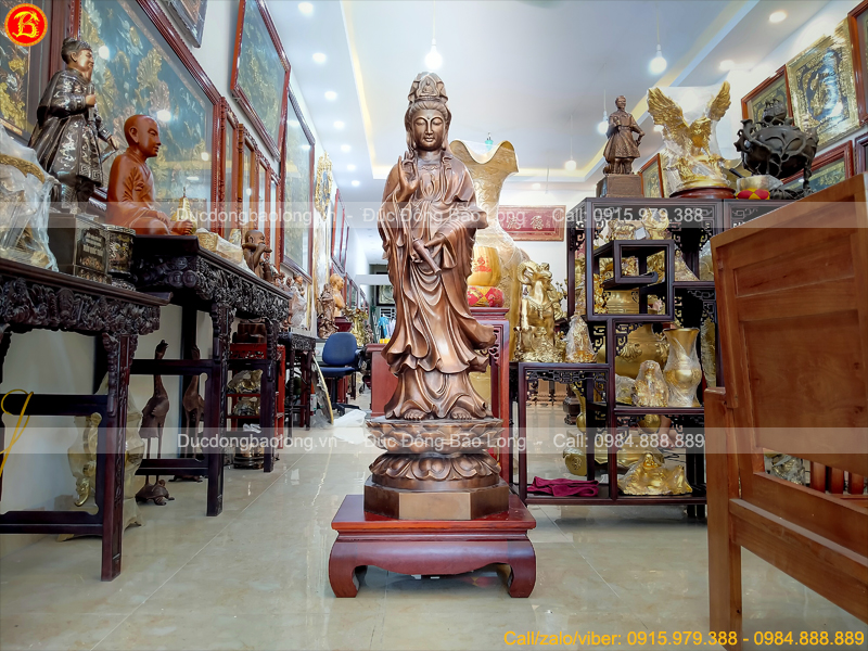 tượng Phật Bà Quan Âm đứng cao 1m25