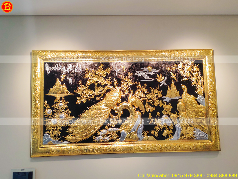 Treo tranh Ngọc Đường Phú Quý Mạ Vàng Dát Bạc 1m55