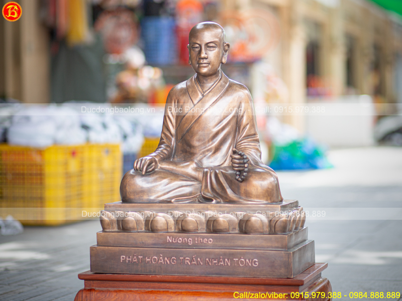 tượng Phật Hoàng Trần Nhân Tông cao 67cm