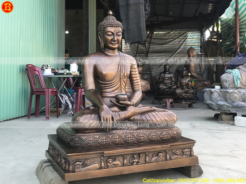 tượng Phật Thích Ca Xúc Địa ấn cao 1m1