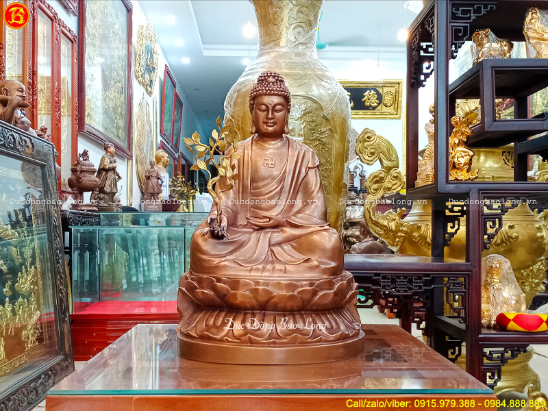 tượng Phật Dược Sư ngồi bệ sen 48cm