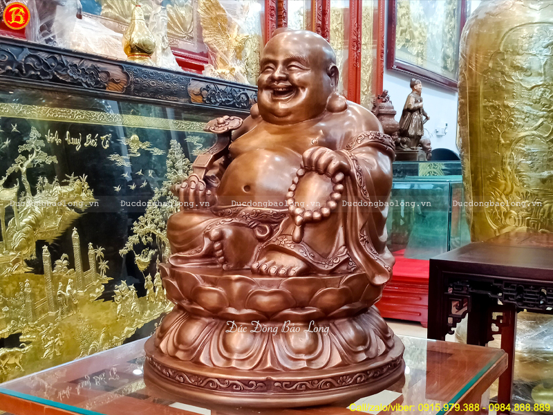 tượng Phật Di Lặc ngồi bệ sen 48cm