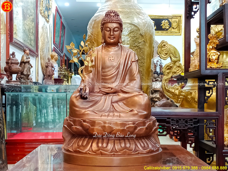 tượng Phật Dược Sư ngồi bệ sen 48cm