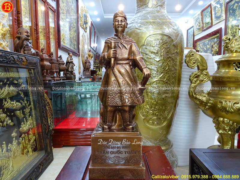 tượng Trần Hưng Đạo cao 48cm bằng đồng đỏ