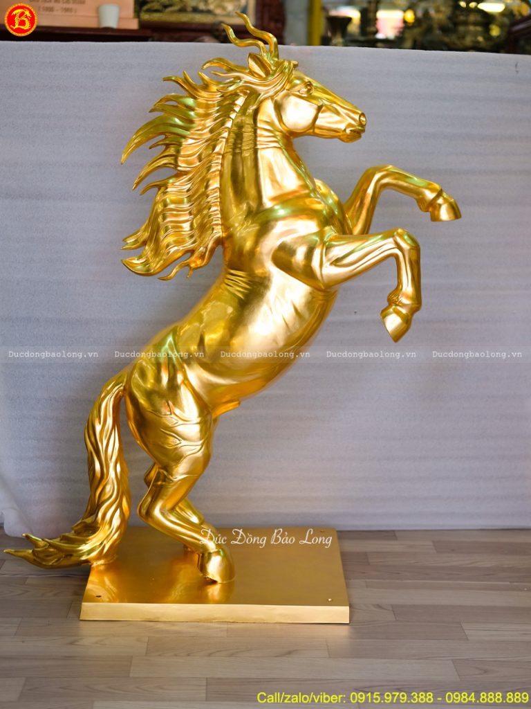 tượng Ngựa bằng đồng Dát vàng 1m
