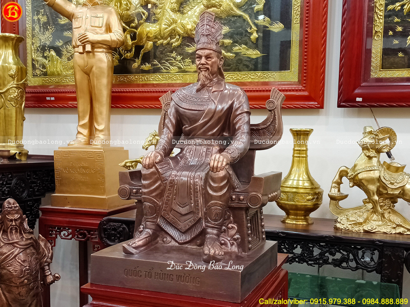 tượng Vua Hùng cao 61cm bằng đồng đỏ