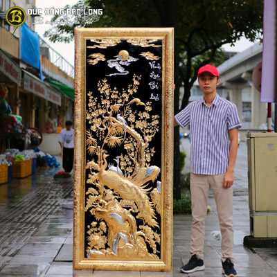 Tranh Vinh Hoa Phú Quý 88cm x 2m17 Mạ Vàng Dát Bạc