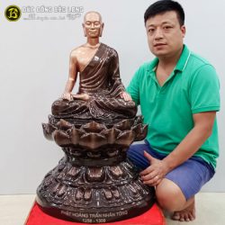 Tượng Phật Hoàng Ngồi Đài Sen Màu Trầm Cổ
