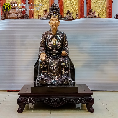 Tượng Thành Hoàng Làng Khảm Tam Khí 97cm Truyền Thần