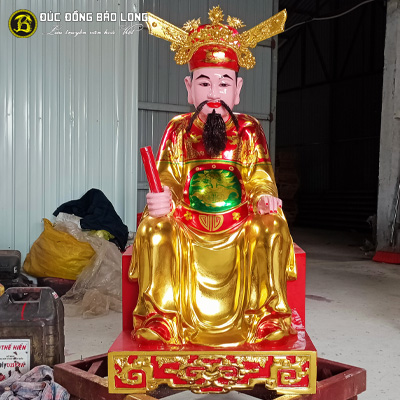 Tượng Nam Tào Bằng Đồng 90cm Sơn Son Thếp Vàng