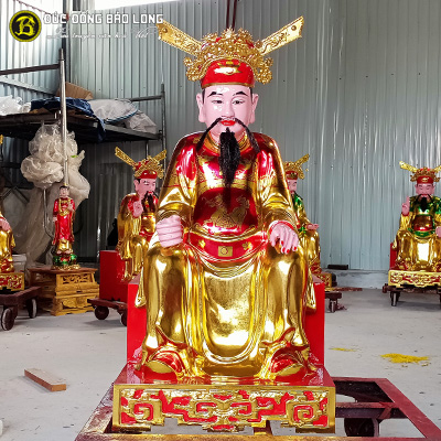 Tượng Đức Thánh Trần Bằng Đồng 90cm Sơn Son Thếp Vàng