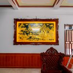 Treo Tranh Vinh Quy Bái Tổ 2m62 Khung Gõ Đỏ Tại Nhà Khách Thái Nguyên