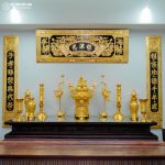 Bộ hoành phi câu đối bằng đồng 1m55 dát vàng 9999