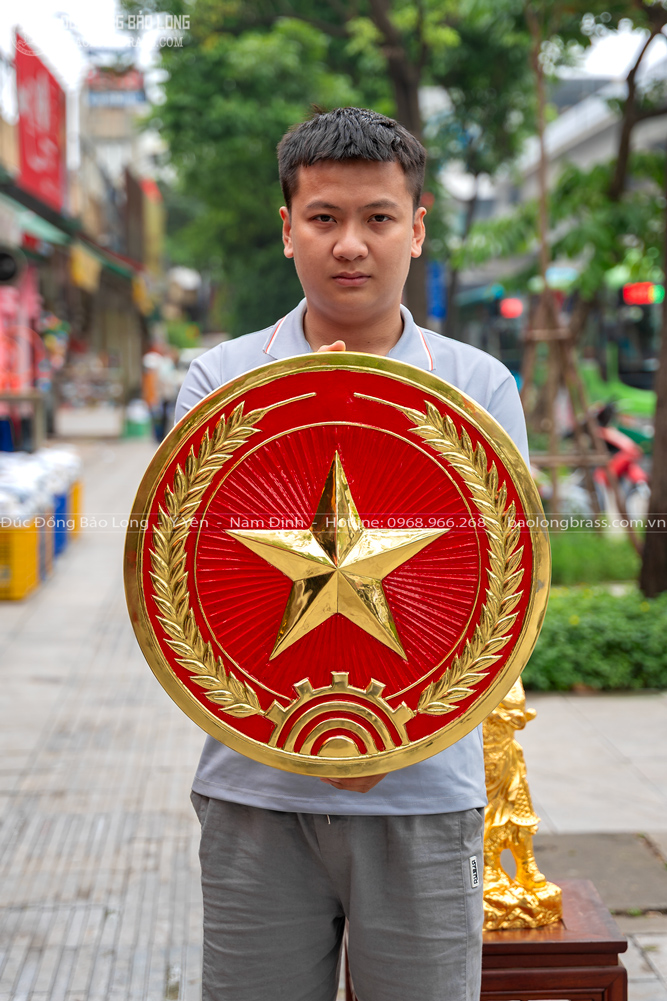 Huy Hiệu Quân Đội Việt Nam Bằng Đồng ĐK 51Cm