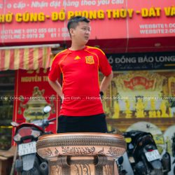 quả trống đồng Ngọc Lũ đường kính 60cm đúc bằng đồng đỏ