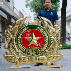 Huy Hiệu Ngành Công An Nhân Dân Bằng Đồng Khổ 1m4 x 1m2