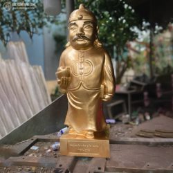 Đúc Tượng Quản Gia Bằng Đồng Đỏ Cao 61Cm
