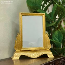 Khung Ảnh Thờ Đúc Bằng Đồng Đỏ Dát Vàng 9999 Cao 41Cm