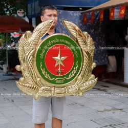 LOGO Công Ty Cổ Phần An Ninh Miền Bắc Bằng Đồng Vàng 90Cm