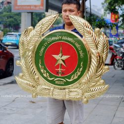 LOGO Công Ty Cổ Phần An Ninh Miền Bắc Bằng Đồng Vàng 90Cm