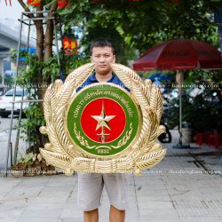 LOGO Công Ty Cổ Phần An Ninh Miền Bắc Bằng Đồng Vàng 90Cm
