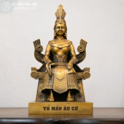 Tượng Âu Cơ Bằng Đồng Màu Trầm Cổ Cao 28Cm