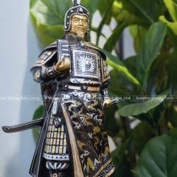 Tượng Đồng Trần Quốc Tuấn Khảm Tam Khí Mẫu Mới Cao 48Cm