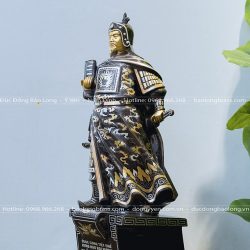 Tượng Đồng Trần Quốc Tuấn Khảm Tam Khí Mẫu Mới Cao 48Cm