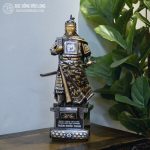 Tượng Đồng Trần Quốc Tuấn Khảm Tam Khí Mẫu Mới Cao 48Cm