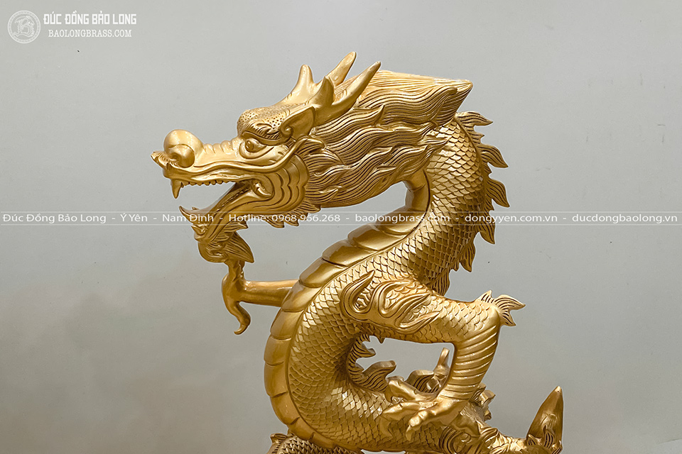 Tượng Long Quy (Rồng Cưỡi Rùa) bằng đồng đỏ cao 61cm