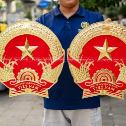 Logo Quốc Huy, Huy Hiệu Cỡ Nhỏ Bằng Đồng ĐK 40Cm