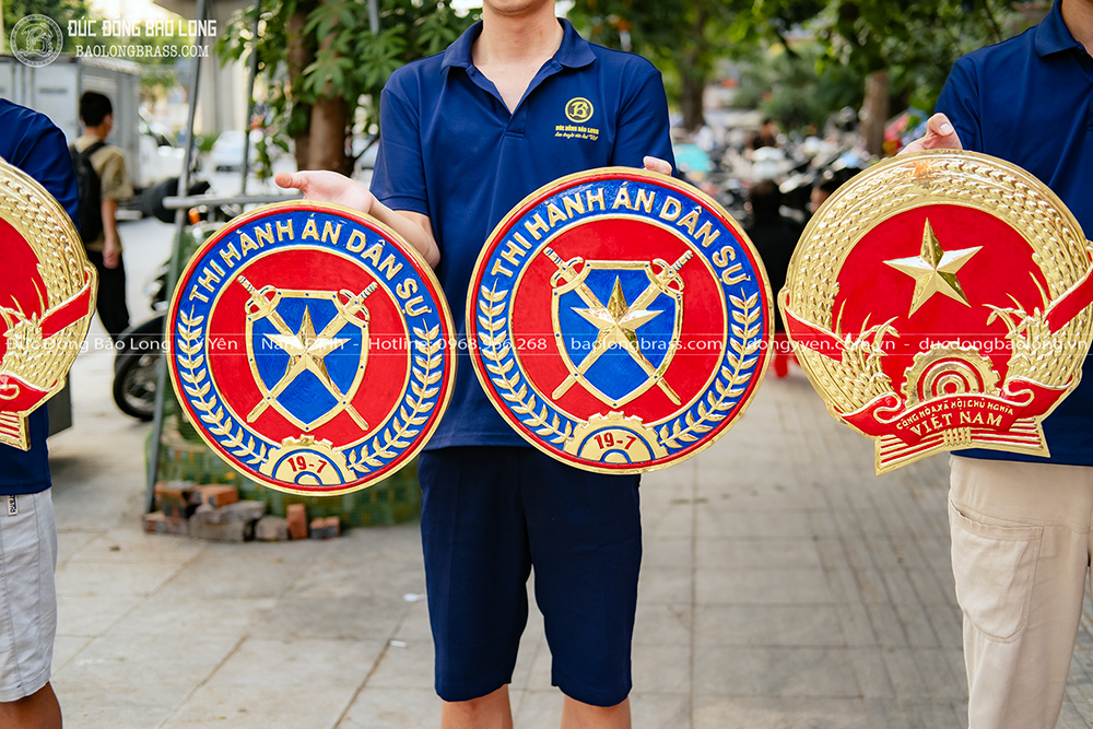 Logo Quốc Huy, Huy Hiệu Cỡ Nhỏ Bằng Đồng ĐK 40Cm