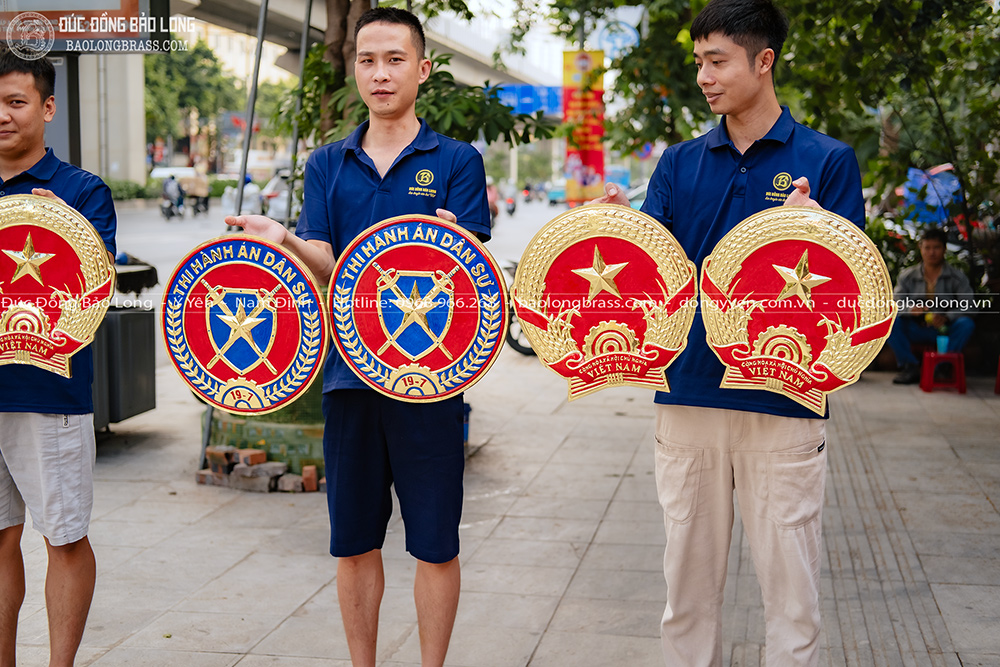 Logo Quốc Huy, Huy Hiệu Cỡ Nhỏ Bằng Đồng ĐK 40Cm