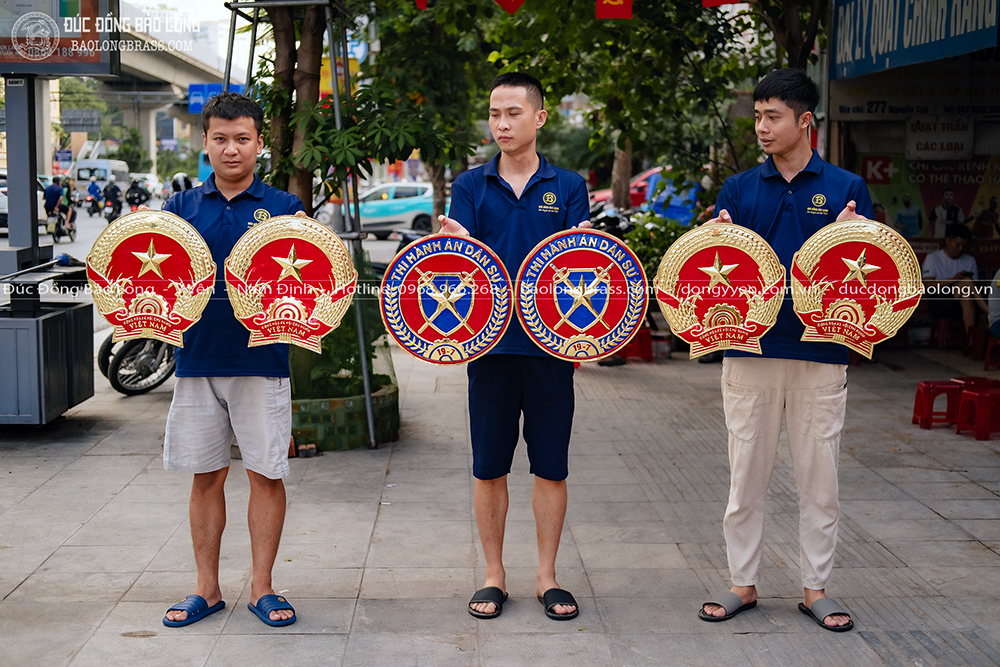 Logo Quốc Huy, Huy Hiệu Cỡ Nhỏ Bằng Đồng ĐK 40Cm