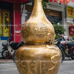 Hồ lô bát quái bằng đồng 1m35 gò thủ công