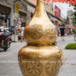 Hồ lô bát quái bằng đồng 1m35 gò thủ công