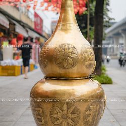 Hồ lô bát quái bằng đồng 1m35 gò thủ công