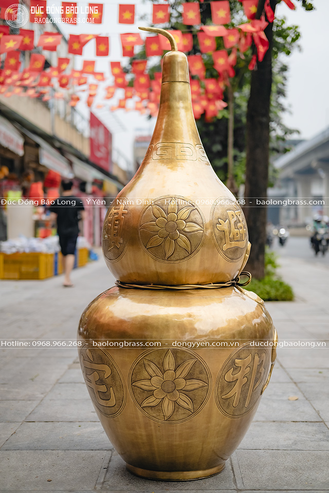 Hồ Lô Bát Quái Bằng Đồng 1m35 Gò Thủ Công