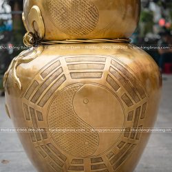 Hồ lô bát quái bằng đồng 1m35 gò thủ công