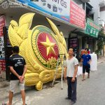 Huy Hiệu Công An Nhân Dân bằng đồng vàng khổ 4m2 x 3m42