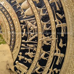 Mặt trống đồng vàng gò chạm bản đồ hình Việt Nam 34 Tỉnh Thành ĐK 1m5