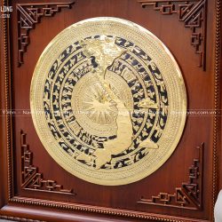 mặt trống đồng ĐK 50Cm khung gỗ khổ 81cm
