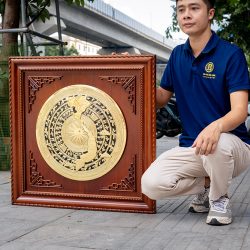mặt trống đồng ĐK 50Cm khung gỗ khổ 81cm