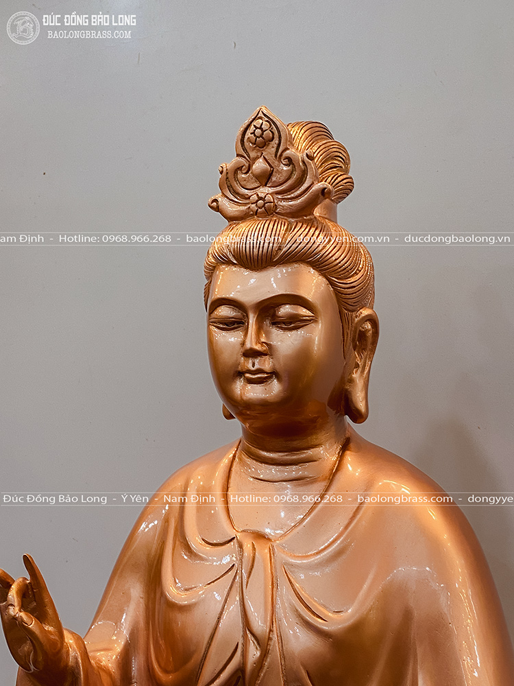 tượng địa mẫu bằng đồng đỏ cao 81cm