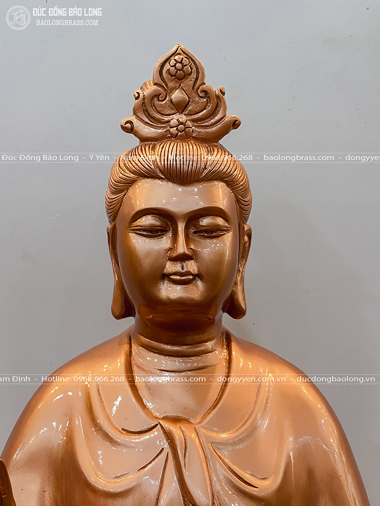 tượng địa mẫu bằng đồng đỏ cao 81cm