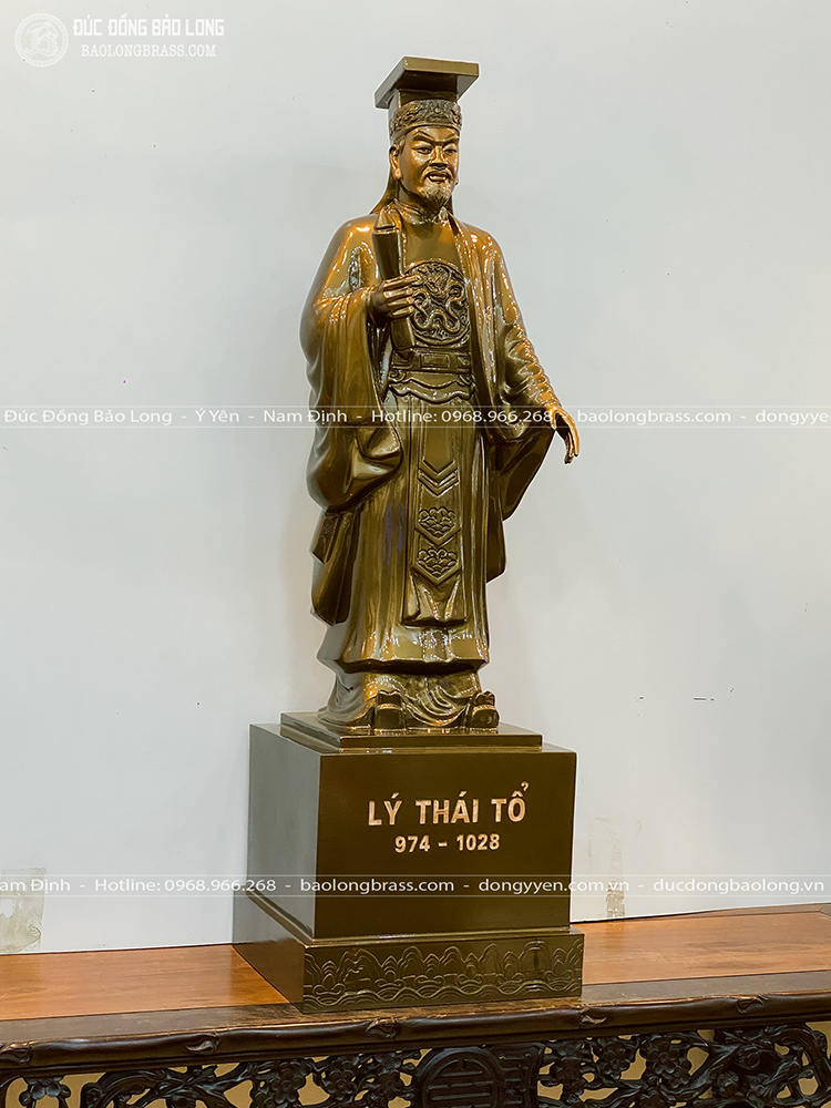 Tượng Vua Lý Thái Tổ Bằng Đồng Đỏ Cao 89Cm
